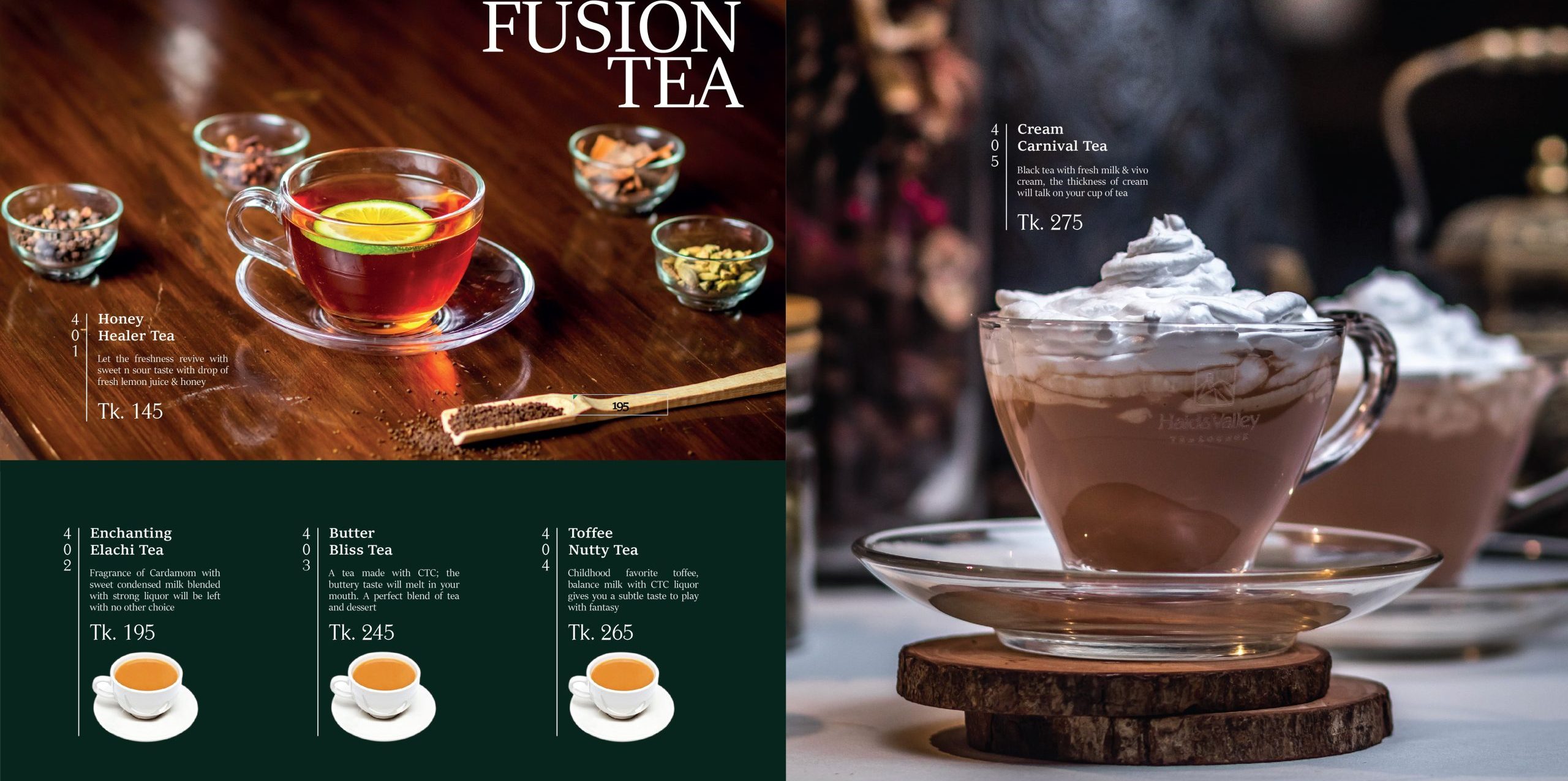 Fusion Tea Menu