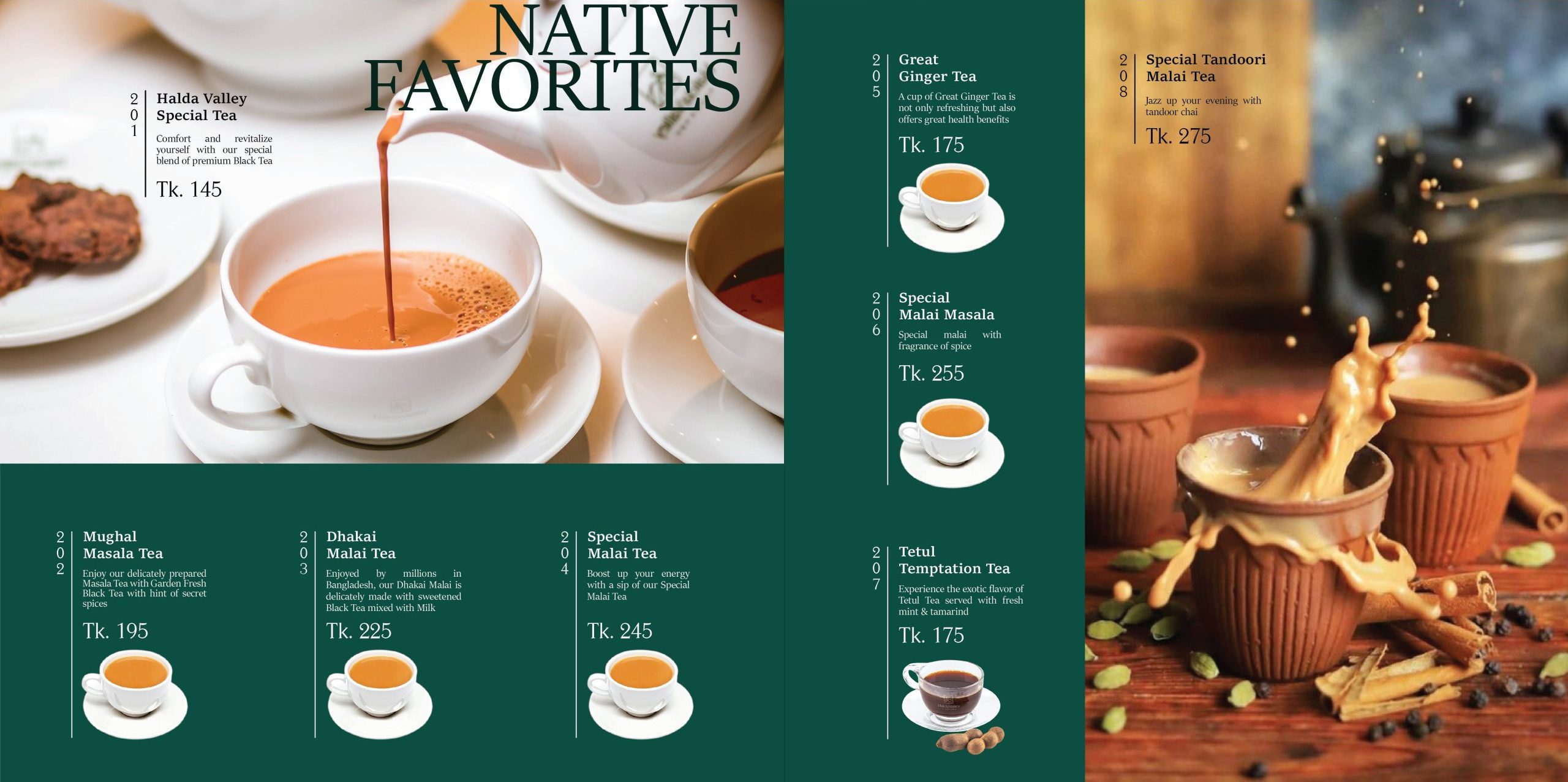 Native Favourite Tea Menu